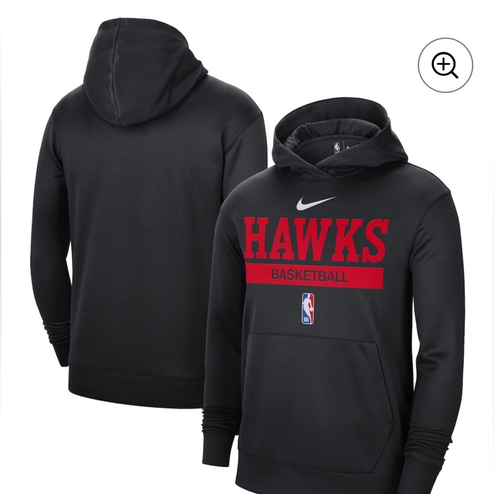 Atlanta Hawks Nike Pullover Hoodie 2022/23 Sz Medium Practice Performance Black